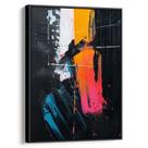 Quadro decorativo Abstrato - Pintura de Reflexos Urbanos em Cores Vibrantes - Art Canvas Quadro decorativo Abstrato - Pintura de Reflexos Urbanos em Cores Vibrantes - Art Canvas