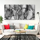 Quadro Decorativo Abstrato Preto e Branco 140x65
