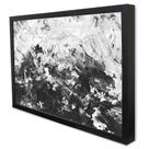 Quadro Decorativo Abstrato Preto e Branco em Moldura Caixa