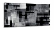 Quadro Decorativo Abstrato Preto e Branco em Tecido Canvas 130x60 cm Quadro Decorativo Abstrato Preto e Branco em Tecido Canvas 130x60 cm