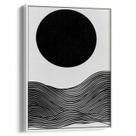 Quadro decorativo Abstrato Preto e Branco sob a Lua Serena - Art Canvas