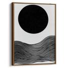 Quadro decorativo Abstrato Preto e Branco sob a Lua Serena - Art Canvas