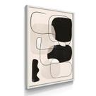 Quadro Decorativo Abstrato Preto Formas 55x40 Com Moldura Quadro Decorativo Abstrato Preto Formas 55x40 Com Moldura