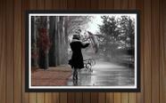 Quadro Decorativo Abstrato Umbrella Decorações Com Moldura