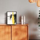 Quadro Decorativo Abstrato Yellow perfeitos para quartos, salas, cozinha e escritorios. 15x20, Moldura Pinus.
