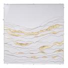 Quadro Decorativo Acrílico Branco e Dourado 80x80x5cm