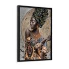 Quadro Decorativo Africana Beleza Negra Golden 04 60x40cm