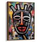 Quadro decorativo Africano Máscara Ancestral de Cores Vibrantes - Art Canvas