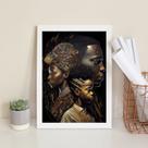 Quadro Decorativo Africanos 24x18cm - com vidro