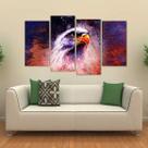 Quadro Decorativo Águia Artístico Mosaico Em Tecido 4 Peças
