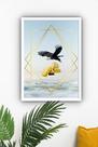Quadro Decorativo Águia Barras Ouro Financeiro - 70x50cm