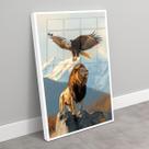 Quadro Decorativo Águia e Leão - 70x50cm