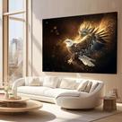 Quadro Decorativo Águia Voando Brilho Luxo ModernoTecido Canvas Quadro Decorativo Águia Voando Brilho Luxo ModernoTecido Canvas