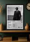 Quadro Decorativo Akon Freedom (Black&white) Com Vidro Preta Tamanho:21cm x 30cm (A4)
