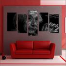 Quadro Decorativo Albert Einstein Físico Salas 5 Peças Com Moldura