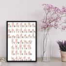 Quadro Decorativo Alfabeto De Libras 33x24cm - com vidro