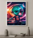 Quadro Decorativo Alien DJ 24x18cm Quadro Decorativo Alien DJ 24x18cm