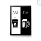 Quadro Decorativo AM PM Café e Cerveja