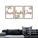 Quadro Decorativo Amor, Família e Deus MDF 3mm