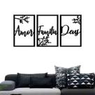 Quadro Decorativo Amor, Família e Deus MDF 3mm