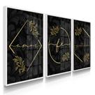 Quadro Decorativo Amor fé Gratidão Com Moldura