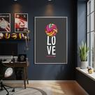 Quadro Decorativo Amor Por Vôlei-70x50cm Mold Preta Quadro Decorativo Amor Por Vôlei-70x50cm Mold Preta