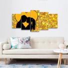 Quadro decorativo Amor Silhueta Romance Love 5 Peças Quadro decorativo Amor Silhueta Romance Love 5 Peças