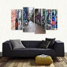 Quadro Decorativo Amsterdã Beco Paisagem Em Tecido 4 Peças 1
