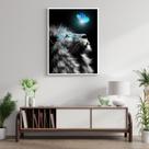 Quadro Decorativo Animal Leão 001 Moldura em Madeira 30x42cm