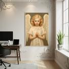 Quadro Decorativo Anjo Alado 70x50cm Mold Preta