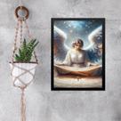 Quadro Decorativo Anjo Com Mapa Astral 24x18cm