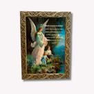 Quadro Decorativo Anjo da Guarda Moldura em Resina com Vidro