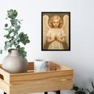 Quadro Decorativo Anjo Menininha 33x24cm - com vidro