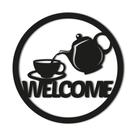 quadro decorativo aplique cantinho do café Welcome MOD2 mdf 3mm c/ fita dupla face