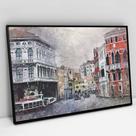 Quadro Decorativo Aquarela City em tela Canvas