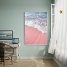 Quadro Decorativo Aquela Praia Da Areia Rosa - 70x50cm Cor:Moldura Branca