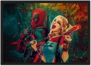 Quadro Decorativo Arlequina Deadpool Geek Decorações Com Moldura G02