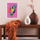 Quadro Decorativo Arte Borboleta Abstrata Colorida 45x34cm - com vidro Quadro Decorativo Arte Borboleta Abstrata Colorida 45x34cm - com vidro