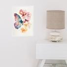 Quadro Decorativo Arte Borboleta Asa Flores 33x24cm - com vidro Quadro Decorativo Arte Borboleta Asa Flores 33x24cm - com vidro