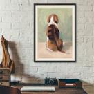 Quadro Decorativo Arte Cão Beagle 45x34cm - com vidro