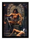 Quadro Decorativo Arte Estilo Pintura Oleo Conan Rei 42x29cm