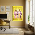 Quadro Decorativo Arte Jesus Cristo e Saint Germain -70x50cm Cor:Moldura Branca Quadro Decorativo Arte Jesus Cristo e Saint Germain -70x50cm Cor:Moldura Branca