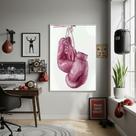 Quadro Decorativo Arte Luvas De Boxe-70x50cm Mold Preta