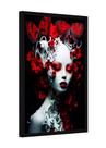 Quadro decorativo - arte mulher rosas e borboletas