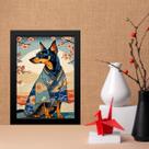 Quadro Decorativo Arte Oriental - Cachorro 45x34cm - com vidro