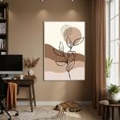 Quadro Decorativo Arte Tons De Marrom 70x50cm Mold Preta Quadro Decorativo Arte Tons De Marrom 70x50cm Mold Preta