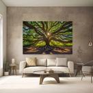 Quadro Decorativo Arvore Da Vida Raizes Moderno Tecido Canvas
