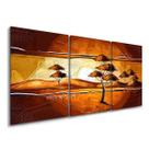 Quadro Decorativo Árvore Laranja Por Sol Abstrato Planta Kit
