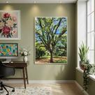 Quadro Decorativo Árvore No Parque 70x50cm Mold Branca