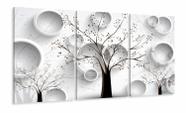 Quadro Decorativo Arvore Preto e Branco Estilo 3d